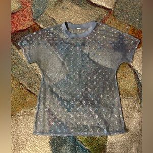 Dolls kill blue mesh star dress rave